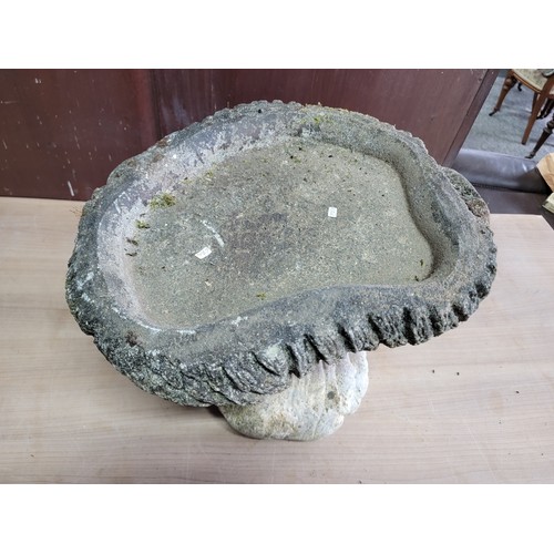 172 - Stoneware birdbath on stand in good condition height 36cm diameter 42cm