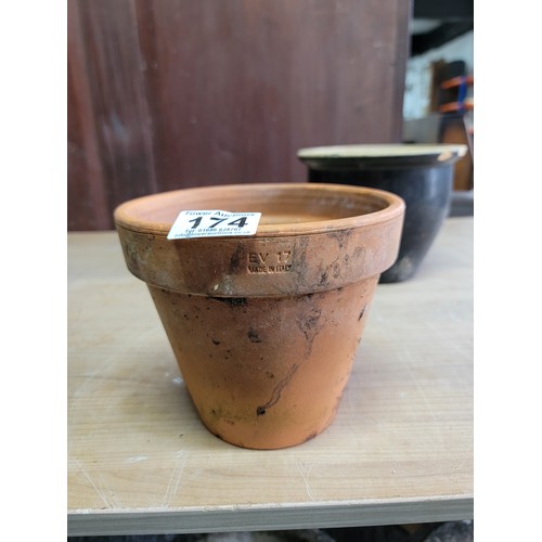 174 - 4x good quality planters 3 which are named along with a stone ware drainage pipes to inc a stoneware... 