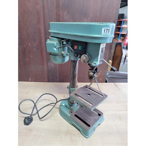 178 - NuTool 5 speed drill press model ch10 with a 1/4 HP, in good working condition complete with chuk ke... 