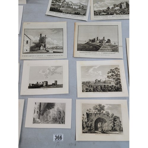 366 - Large collection of late 18th century and early 19th century antique engravings of views of mid and ... 