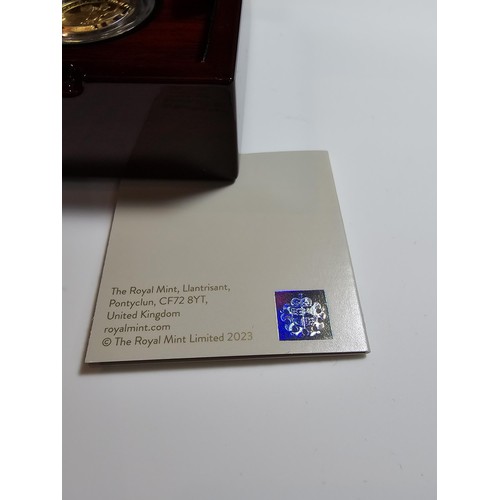 343 - The Royal mint Britannia 2023 UK 1/4 Oz (7.80g) gold proof coin £25 with King Charles III head, stru... 