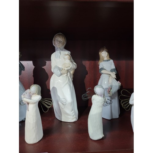 385 - Large quantity of 10x ceramic figurines depicting women, inc 5x ceramic Spanish pieces by various ma... 