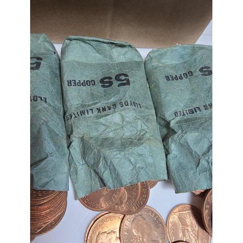 328 - A very large quantity of approx 338 uncirculated copper 1 penny coins all dated 1967. The last year ... 