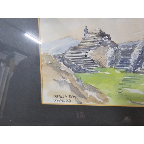 227 - Framed and glazed watercolour of Castell y Bere (evening) signed by Stanley Turner '92, along with a... 