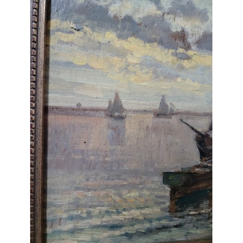 398 - Pair of good quality vintage gilt framed Angelo Cannone (1899 - 1992) oil on board scenes depicting ... 