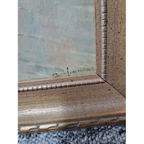 398 - Pair of good quality vintage gilt framed Angelo Cannone (1899 - 1992) oil on board scenes depicting ... 