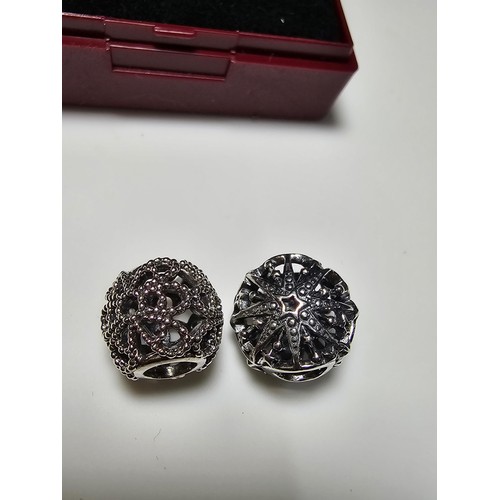 268 - 2x brand new genuine Pandora 925 silver charms bought in Ibiza from the Pandora shop, both have neve... 