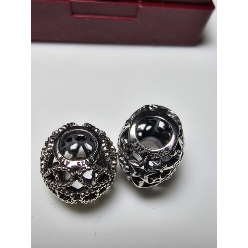 268 - 2x brand new genuine Pandora 925 silver charms bought in Ibiza from the Pandora shop, both have neve... 