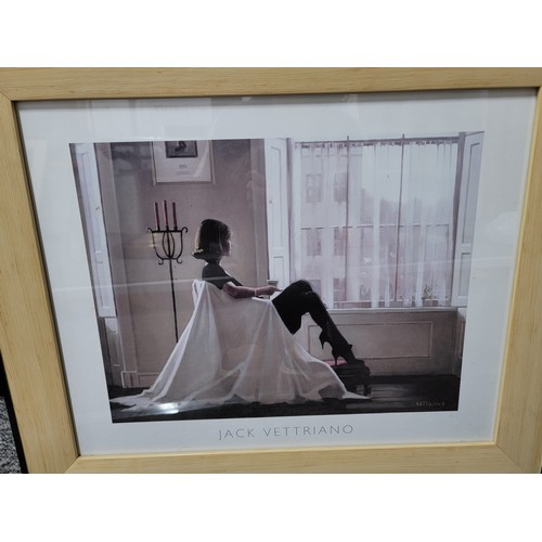 404 - Collection of 3x framed and glazed Jack Vettriano prints all in good order height 60cm high 50cm wid... 