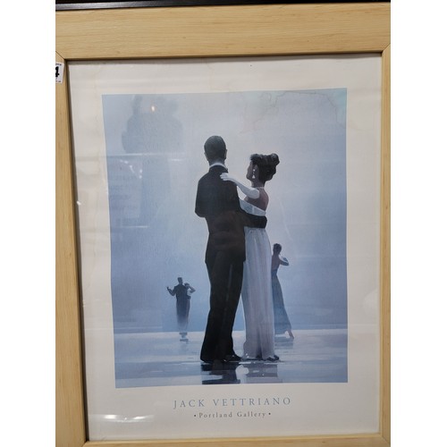 404 - Collection of 3x framed and glazed Jack Vettriano prints all in good order height 60cm high 50cm wid... 