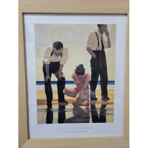 404 - Collection of 3x framed and glazed Jack Vettriano prints all in good order height 60cm high 50cm wid... 