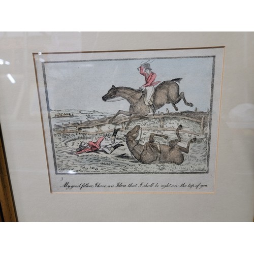 405 - Set of 4x hand coloured engravings produced 1785 - 1851. By Thomas Alken, in excellent condition, so... 