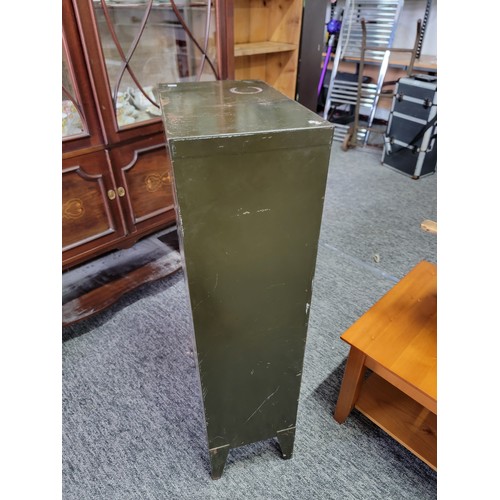 423 - Vintage 15 drawer metal cabinet in overall good condition stands at 99cm high 41cm wide 24cm deep