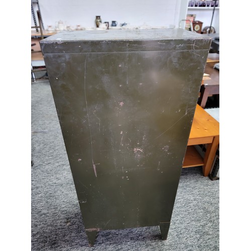 423 - Vintage 15 drawer metal cabinet in overall good condition stands at 99cm high 41cm wide 24cm deep