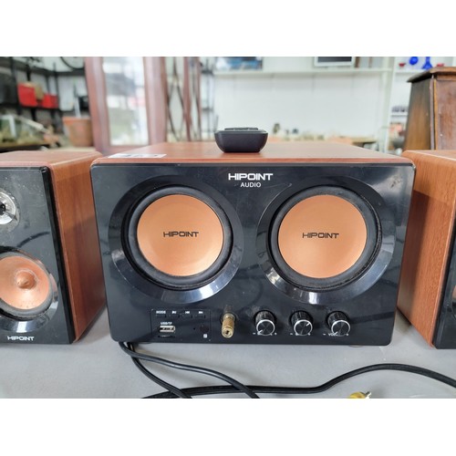 453 - Hipoint Multi-media speaker system model SPH-9203 inc double speaker and 2x matching single speakers... 