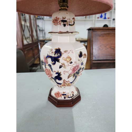 459 - Good quality Masons Mandalay hand painted ceramic lamp complete with shade and plug in overall good ... 