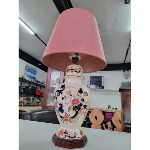 459 - Good quality Masons Mandalay hand painted ceramic lamp complete with shade and plug in overall good ... 