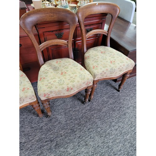 491 - 6x good quality regency style chairs by Lamb of Manchester made of solid oak upholstered with floral... 