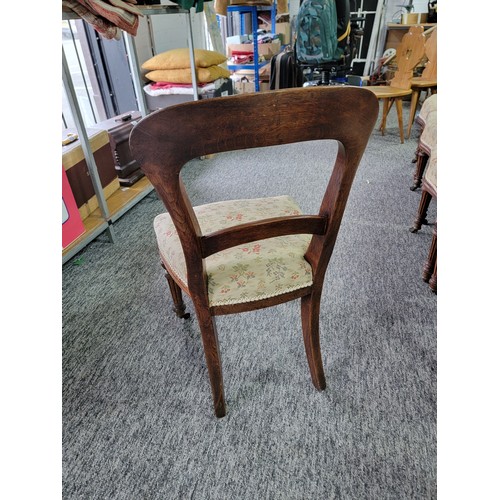 491 - 6x good quality regency style chairs by Lamb of Manchester made of solid oak upholstered with floral... 