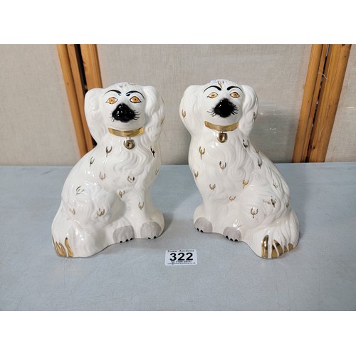 322 - A good graduated set of 3 pairs of Staffordshire dogs all by Beswick, 1 dog is unusually stamped Roy... 