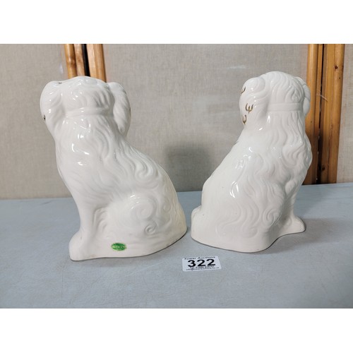 322 - A good graduated set of 3 pairs of Staffordshire dogs all by Beswick, 1 dog is unusually stamped Roy... 