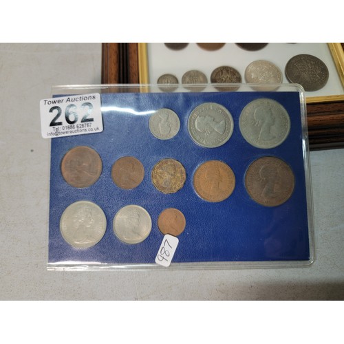 262 - A collection of 3 coin sets to include a set of British coins all from 1940 which includes 5 coins w... 