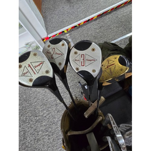 10 - Good quality vintage golf set to include a 8 irons, 4 woods by Ben Sayer and a ping putter, comes wi... 