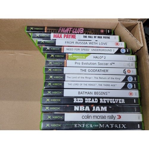 1 - Original Xbox with a quantity of games to inc Idiana Jones, Halo 2, Pro Evolution etc along with 2x ... 