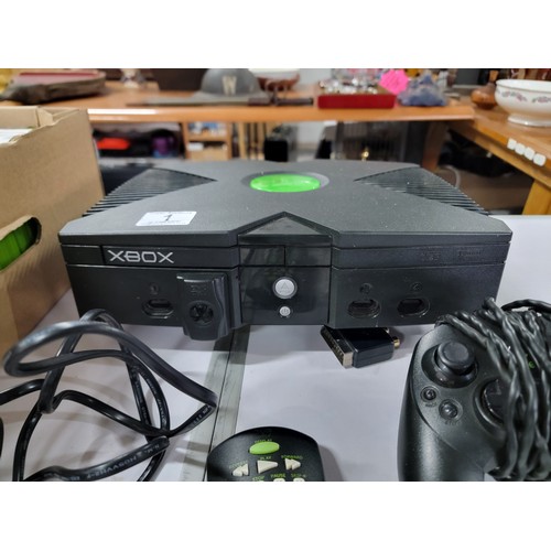 1 - Original Xbox with a quantity of games to inc Idiana Jones, Halo 2, Pro Evolution etc along with 2x ... 