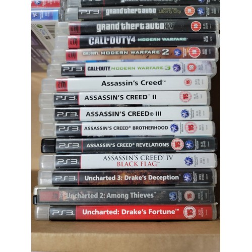 3 - Playstation 3 slim console with controller, a quantity of PS3 games to inc Grand Theft Autio V, Call... 