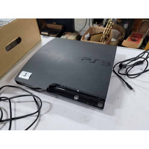 3 - Playstation 3 slim console with controller, a quantity of PS3 games to inc Grand Theft Autio V, Call... 