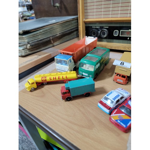 8 - Large quantity of vintage diecast cars inc Matchbox, Lesney and Maccano includes a mini police car, ... 