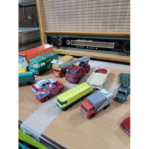 8 - Large quantity of vintage diecast cars inc Matchbox, Lesney and Maccano includes a mini police car, ... 