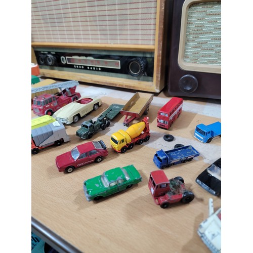 8 - Large quantity of vintage diecast cars inc Matchbox, Lesney and Maccano includes a mini police car, ... 