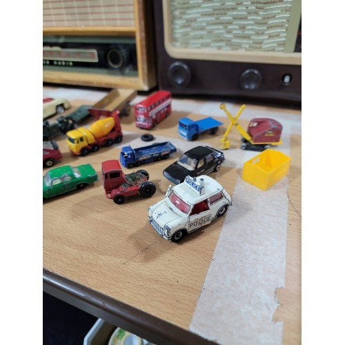 8 - Large quantity of vintage diecast cars inc Matchbox, Lesney and Maccano includes a mini police car, ... 