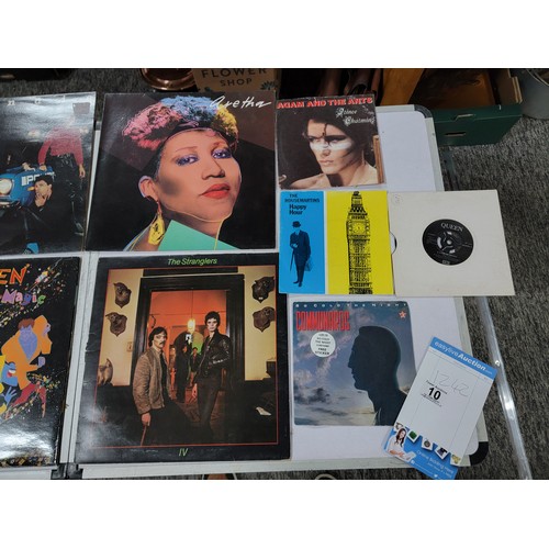 10 - Small quantity of 6x LP's inc The Beatles, Queen, The Stranglers, along with 4x 45's inc Queen, Comm... 