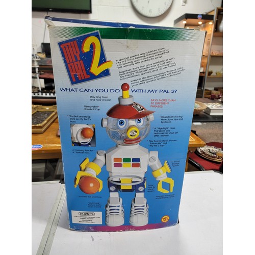 14 - 1990s Hornby ToyBiz My Pal 2 Talking interactive robot in original box, robot stands at 42cm high