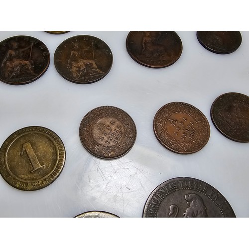 322 - Good collection of antique coins to include many British silver coins, world silver coins & other co... 