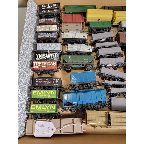 49 - Box containing over 35x Airfix rolling stock pieces, inc a quantity of Welsh named items inc G.L.M. ... 