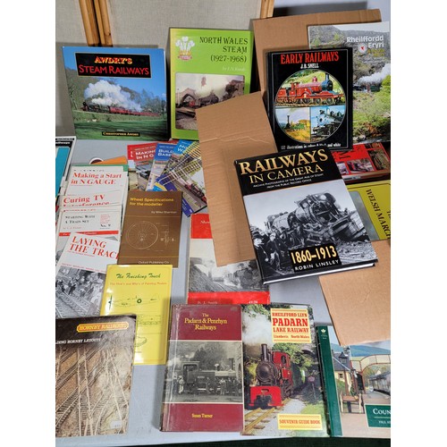 51 - Box containing a large quantity of Railway related books and magazines inc magazines relating to mod... 