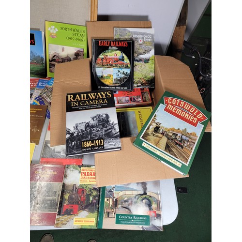 51 - Box containing a large quantity of Railway related books and magazines inc magazines relating to mod... 