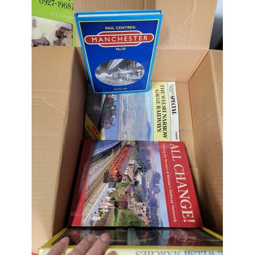 51 - Box containing a large quantity of Railway related books and magazines inc magazines relating to mod... 