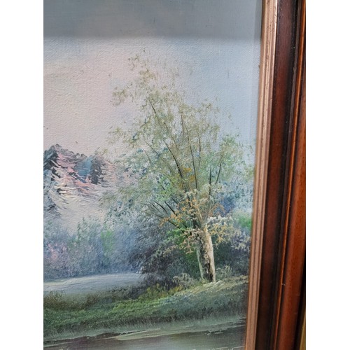 78 - An ornate gilt framed oil on board of a country scene signed by D. Knight, along with a wooden frame... 