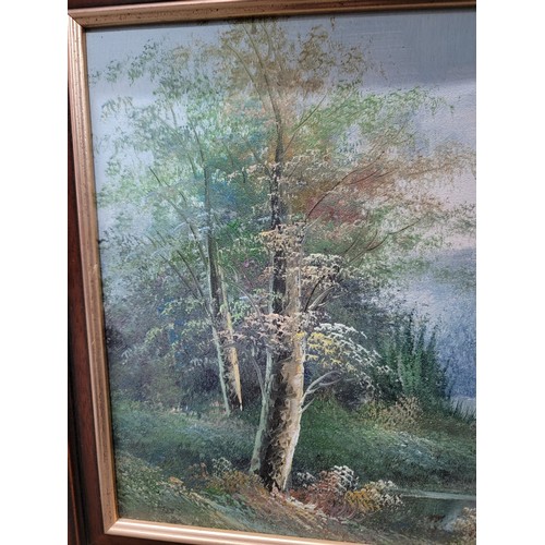 78 - An ornate gilt framed oil on board of a country scene signed by D. Knight, along with a wooden frame... 