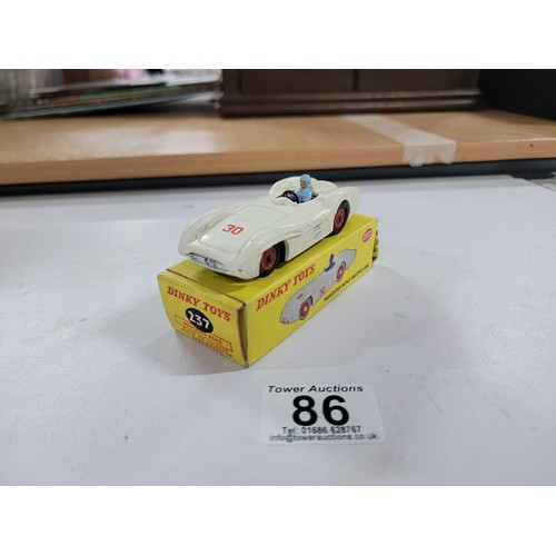 86 - Rare Boxed Dinky Diecast model car - Mercedes Benz Racing Car No. 237 - Matte White version (box may... 