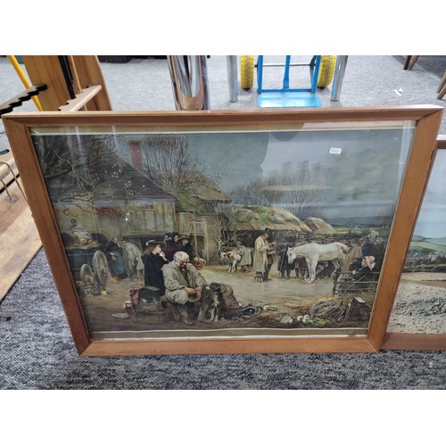 102 - 2x framed and galzed pictures which includes large vintage photograph of Borth (near Aberystwyth) fr... 