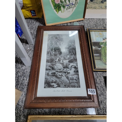 105 - Qty 7x framed prints which includes 