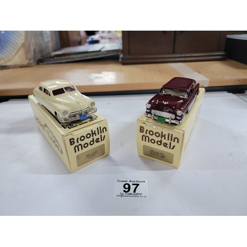 97 - 2x Quality As New Boxed Brooklin diecast model vehicles which include BRK. 15 1949 Mercury 2 Door Co... 