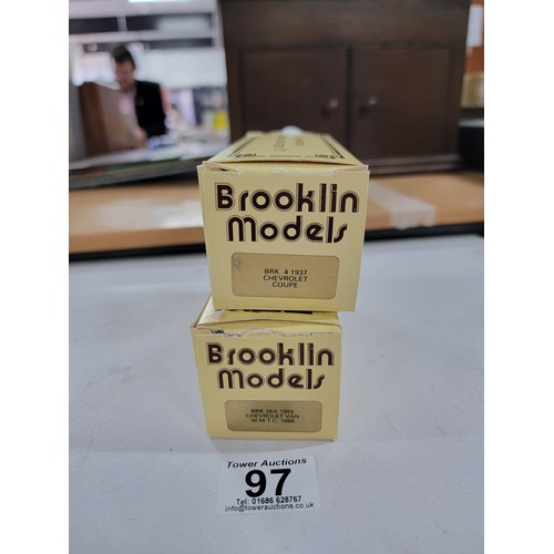 97 - 2x Quality As New Boxed Brooklin diecast model vehicles which include BRK. 15 1949 Mercury 2 Door Co... 