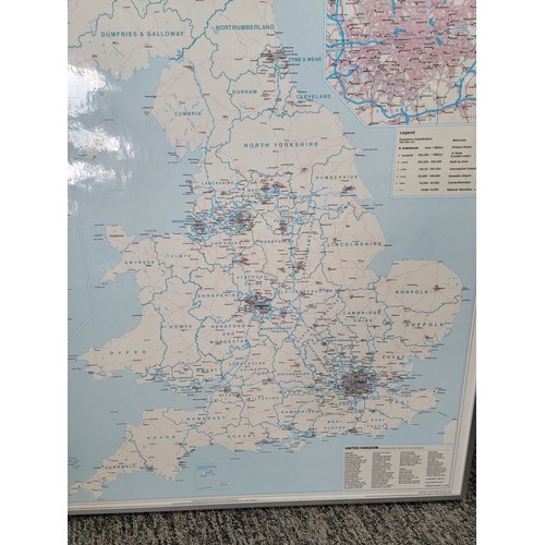 138 - Large frame map of the British Isles dated 1994 by the executive planning series for marketing and s... 